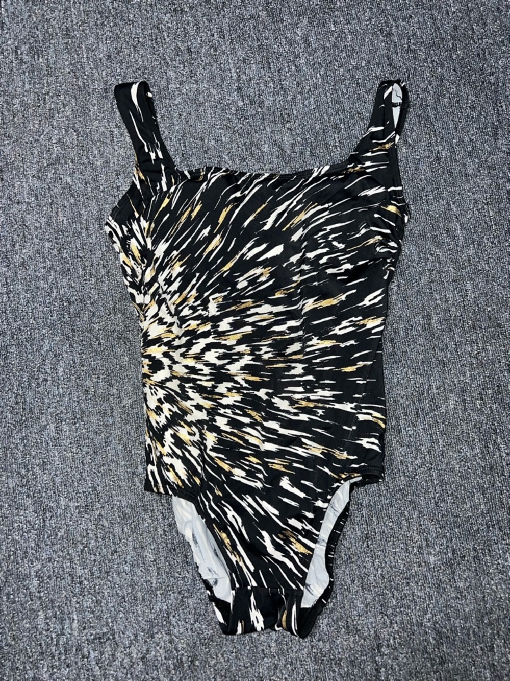 Longitude Black, White & Gold Graphic One-Piece Swimsuit